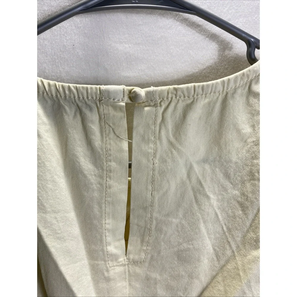 Boho Embroidered Cropped Broadway Womens Blouse 100%‎ Cotton XL Ivory Summer Top